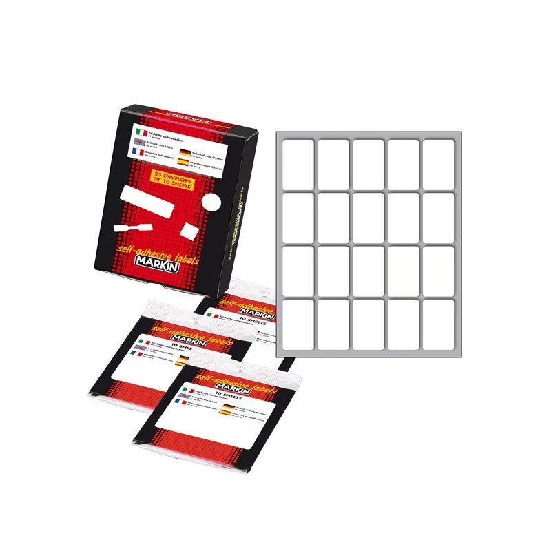 Etichetta adesiva bianca 34x21mm (10fogli x 20etichette) Markin (Conf.10)