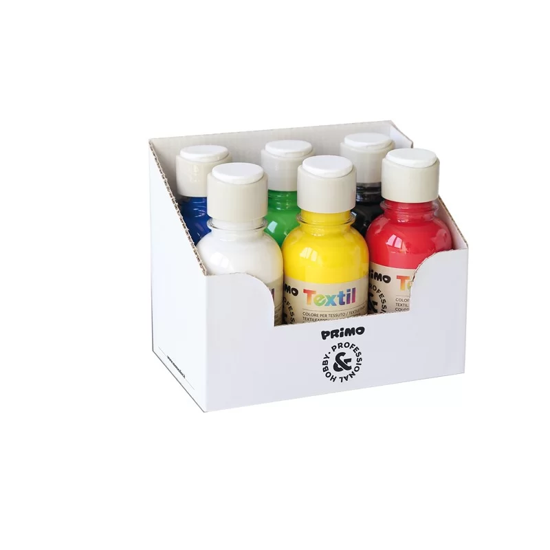 BOX 6 COLORI ASSORTITI 125ml PER TESSUTI PRIMO