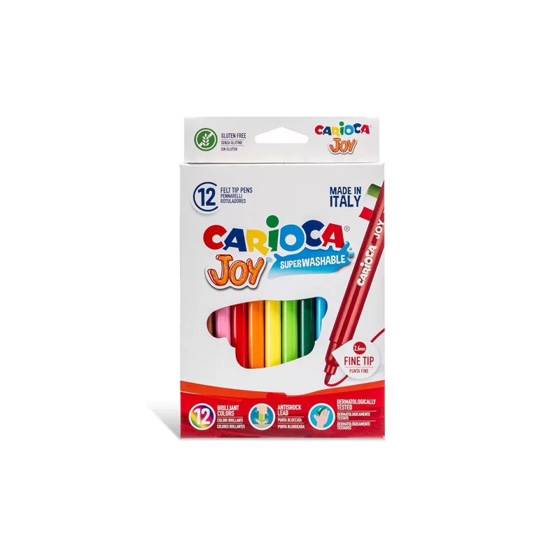 SCATOLA 12 PENNARELLI JOY LAVABILI COLORI ASSORTITI CARIOCA