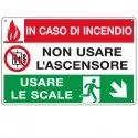 CARTELLO ALLUMINIO 30x20cm 'In caso di incendio non usare l'ascensore...'