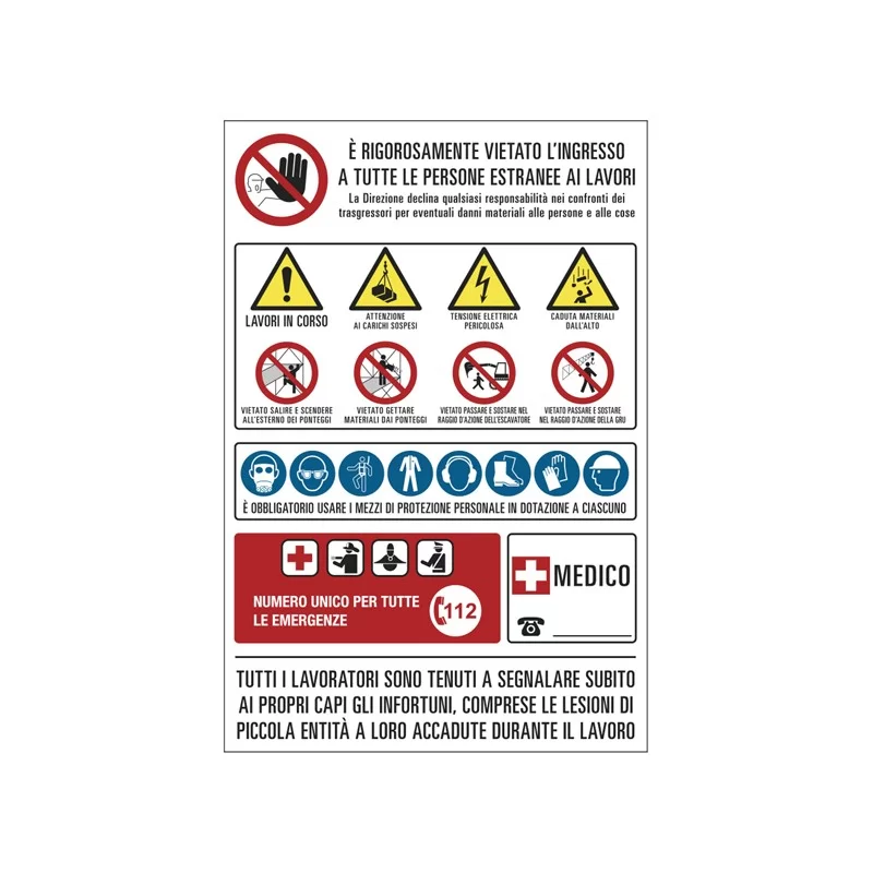 CARTELLO POLIONDA 67x100cm CANTIERE Multisimbolo