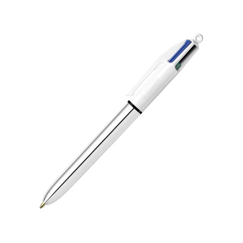 Scatola 12 penna sfera scatto 4COLORS SHINE SILVER BIC