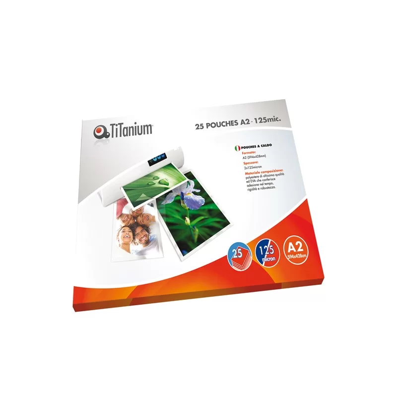 25 POUCHES 594x428mm (A2) 125my TiTanium