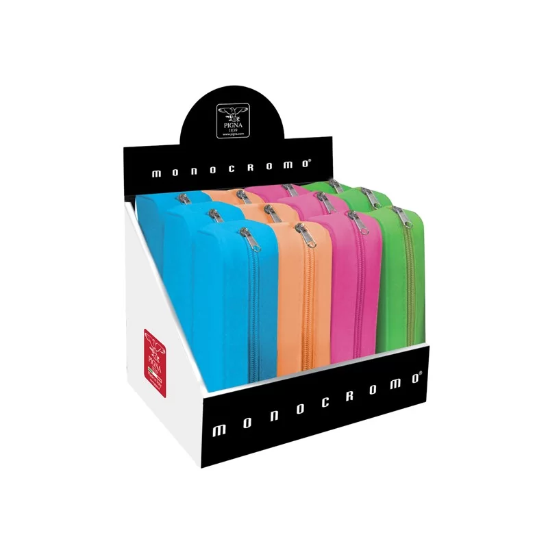 Bustina silicone Soft Touch 80x200x60mm colori assortiti fluo Monocromo Pigna (Conf.12)