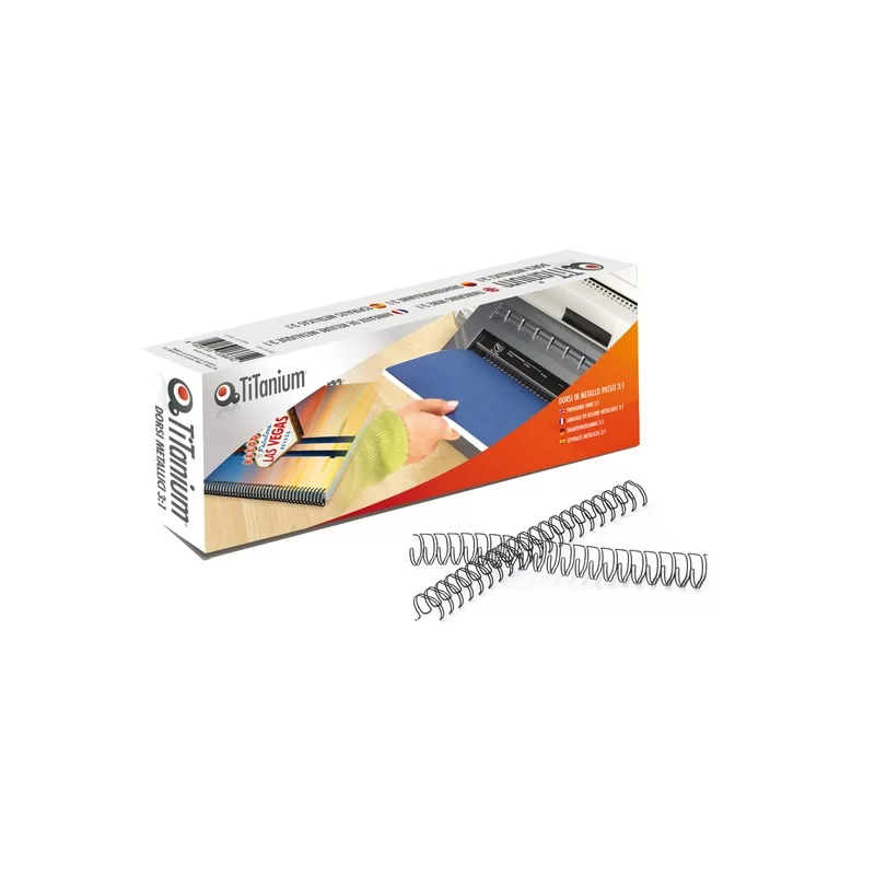 Scatola 50 dorsi metallo 6MM Bianco 34 anelli TiTanium