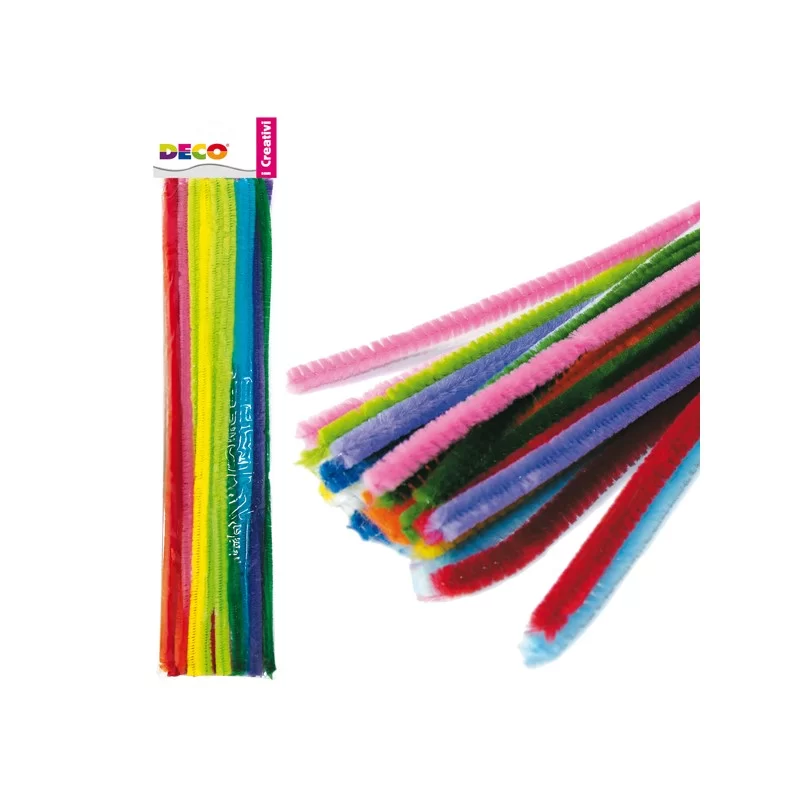 Ciniglia animata stelo da 9mm in colori assortiti Busta da 30 fili DECO