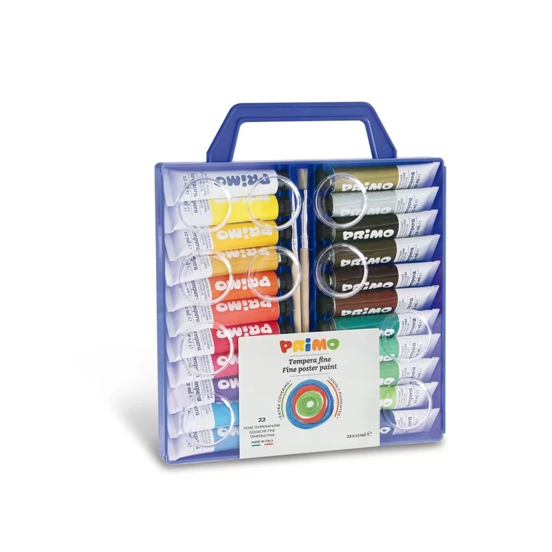 Astuccio 22 tubi tempera 12ml Primo
