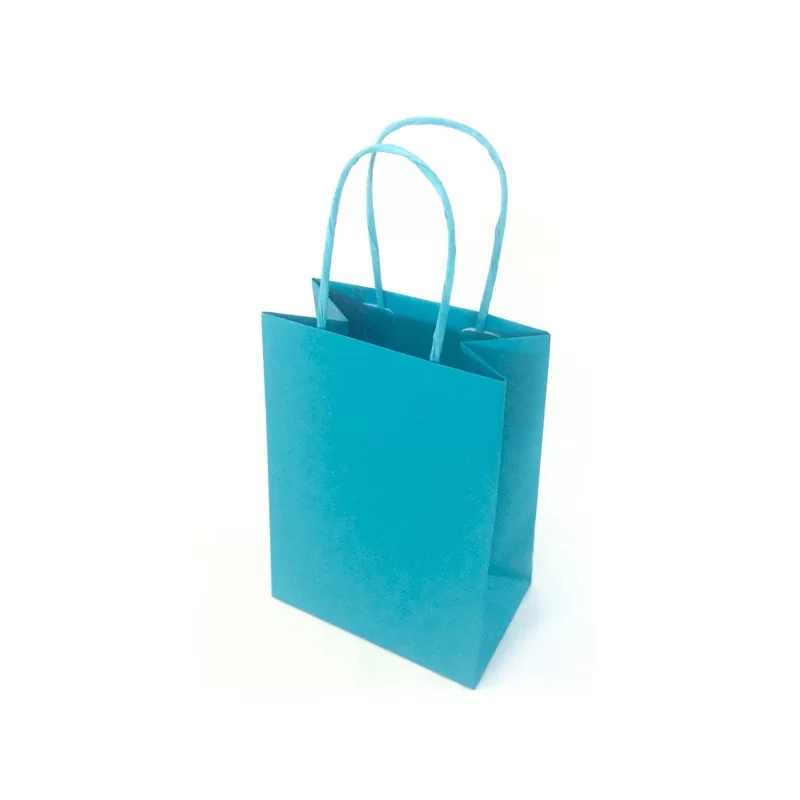 25 shoppers carta kraft 18x8x24cm twisted turchese
