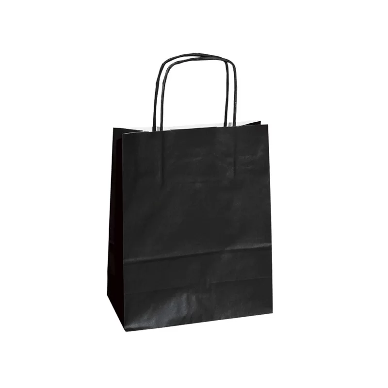 25 shoppers carta kraft 14x9x20cm twisted nero