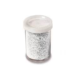 Glitter flacone grana fine 25ml argento DECO (Conf.12)