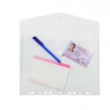 Busta forata c/chiusura in velcro in pp trasp. f.to 24x32cm per A4 Exacompta (Conf.5)