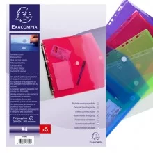 Busta forata c/chiusura in velcro in pp colorato f.to 24x32cm per A4 Exacompta (Conf.5)