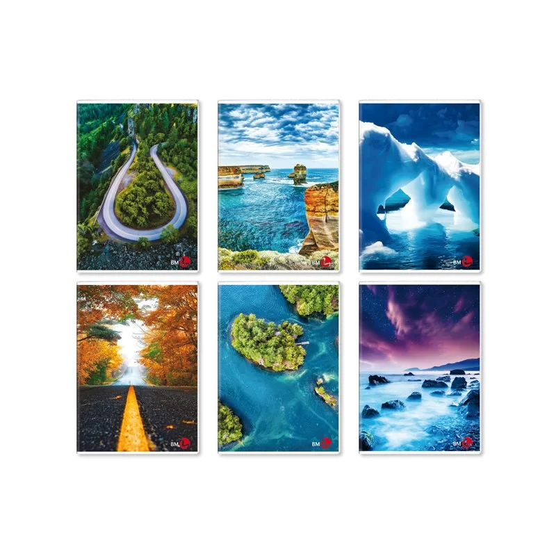 Maxiquaderno A4 40fg+2 80gr 1rigo c/margine Paesaggi BM (Conf.10)