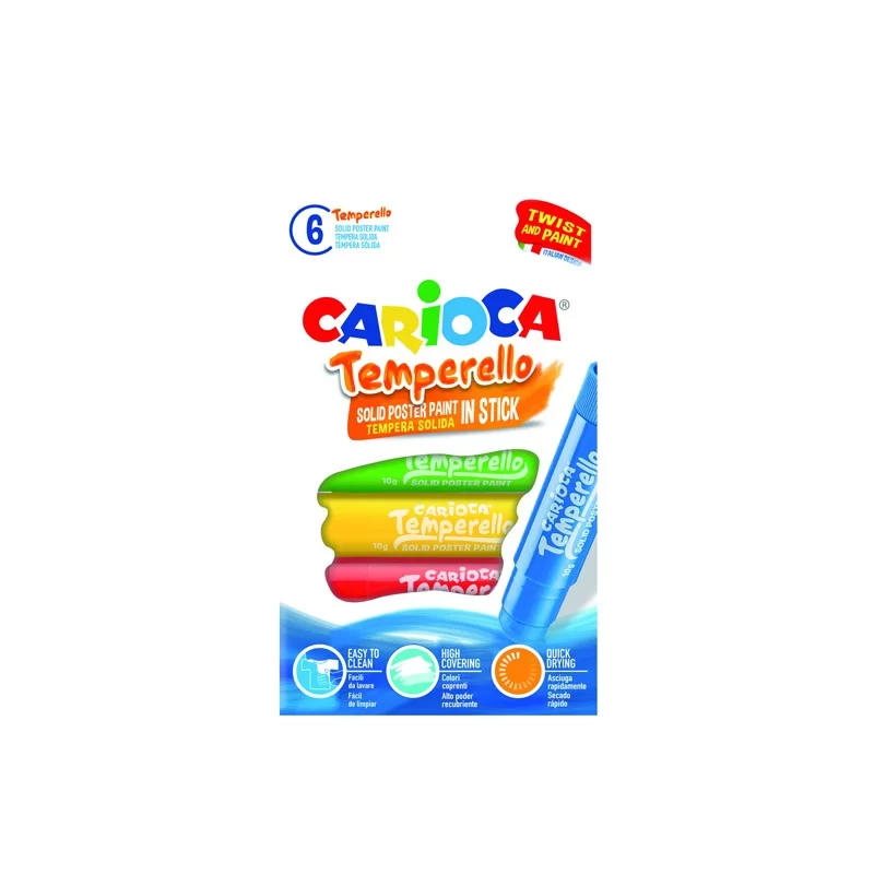 Astuccio 6 tempere Temperello colori assortiti Carioca
