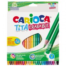 Astuccio 24 matite Tita cancellabile colori assortiti Carioca
