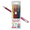 Astuccio 5 roller gel Hybrid Dual Metallic 1,0mm colori assortiti PENTEL FUORI CATALOGO