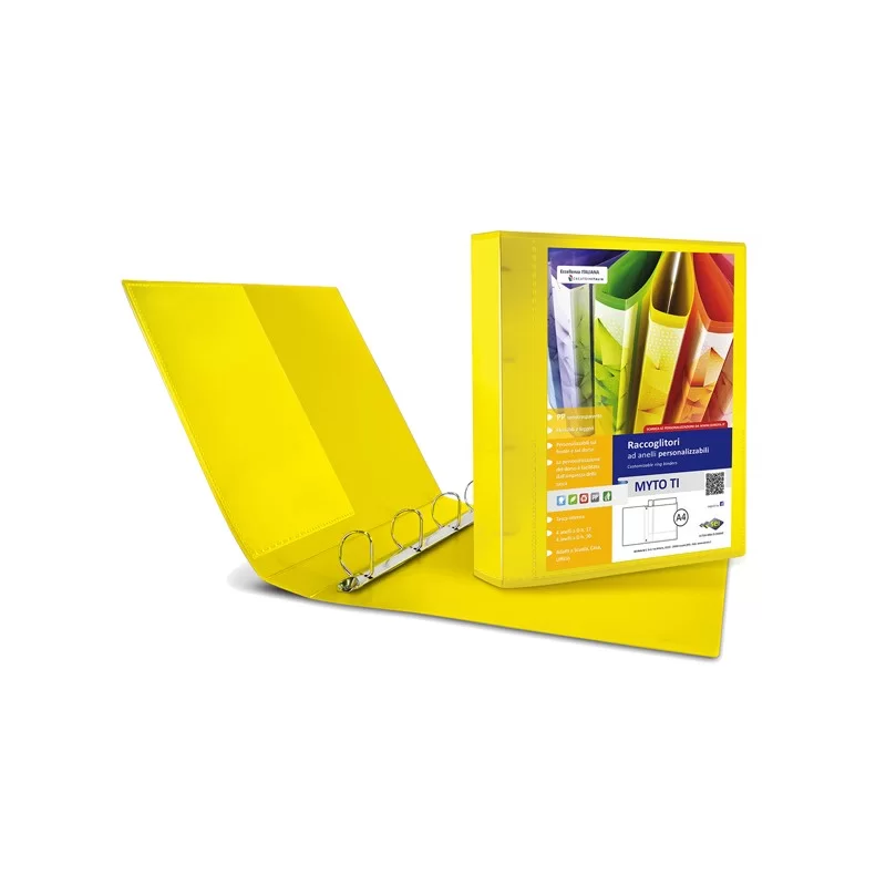 Raccoglitore MYTO TI 17 A4 4D 22x30cm giallo personalizzabile SEI ROTA