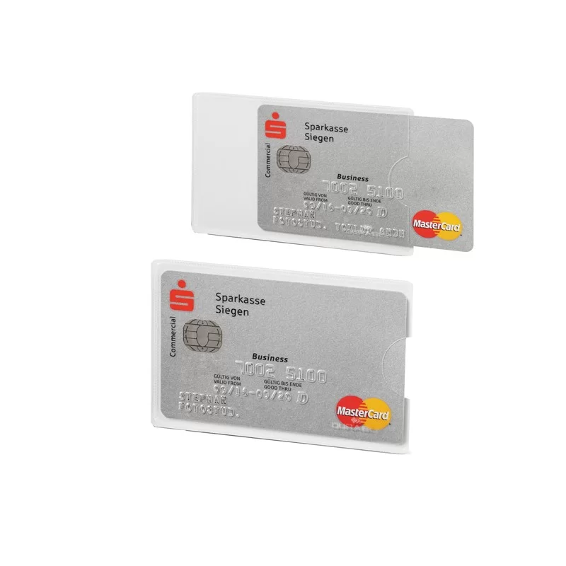 Tasca porta carte di credito argento trasp. 54x87mm RFID Secure Durable (Conf.3)