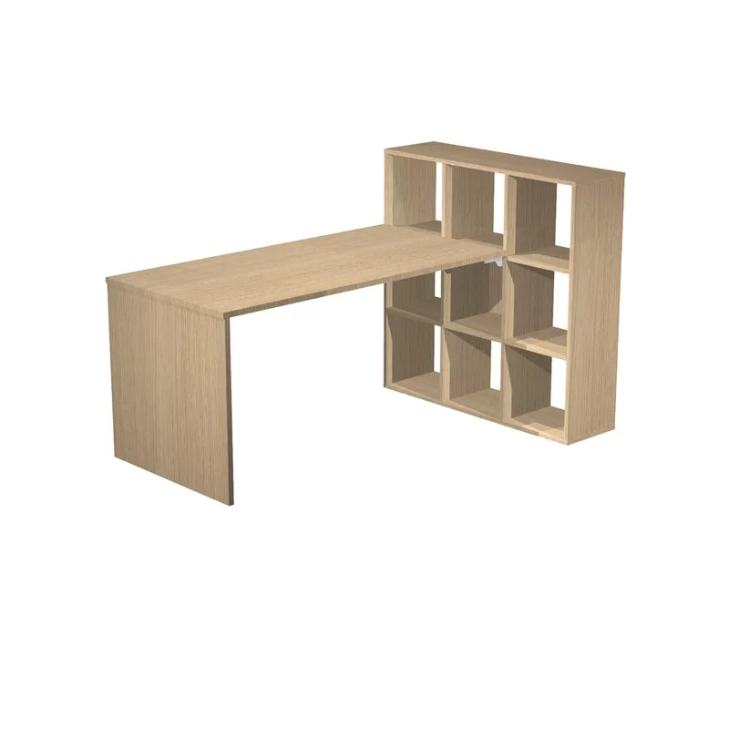 Postazione Home-Office 9 caselle L169 x P104 x H104cm Rovere