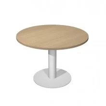 Tavolo riunione tondo Ø80cm gamba metallo Rovere - AgorA' Direction