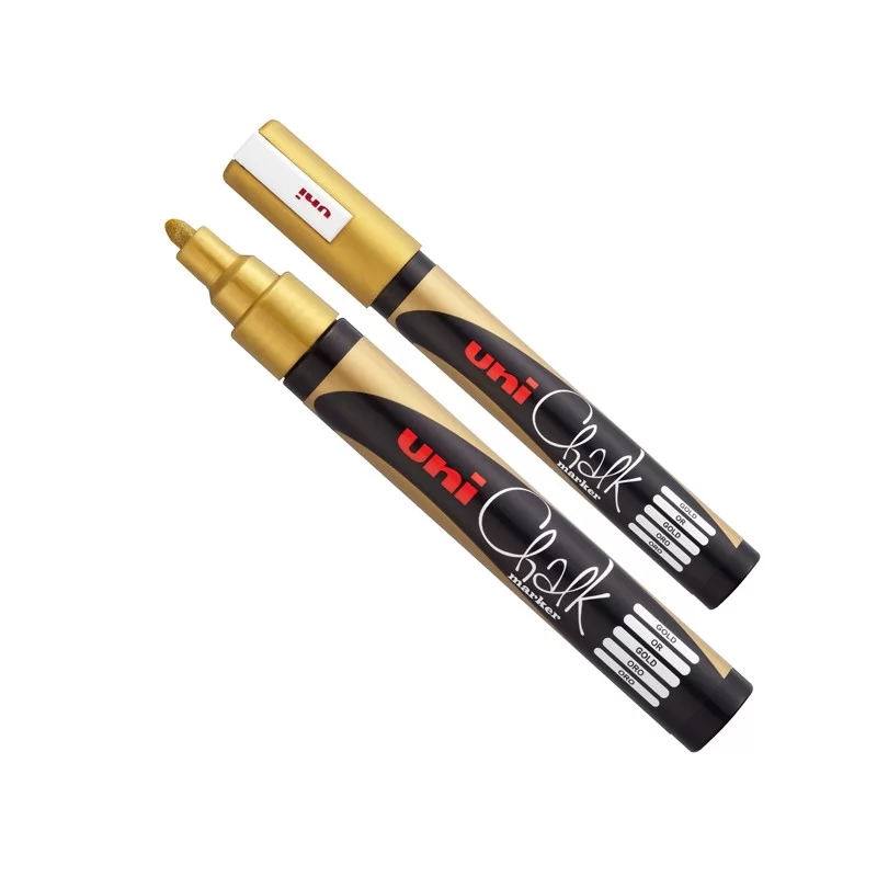 Marcatore a gesso liquido UNI CHALK p.tonda oro UNI MITSUBISHI