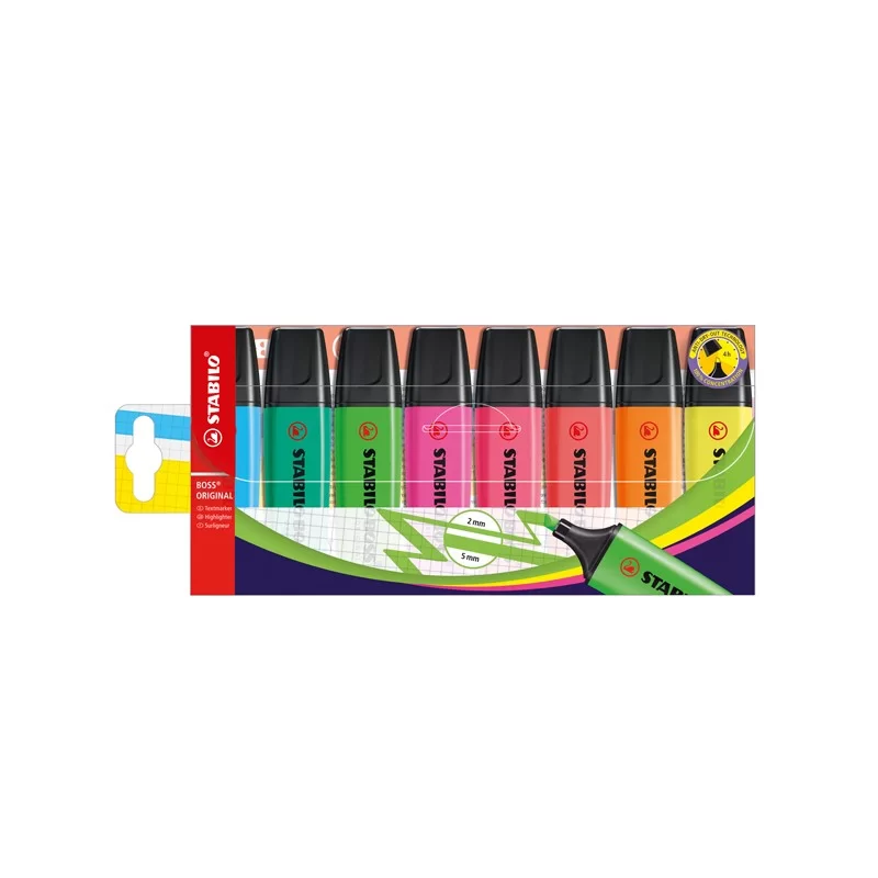 Busta 8 evidenziatori Boss 70 Stabilo