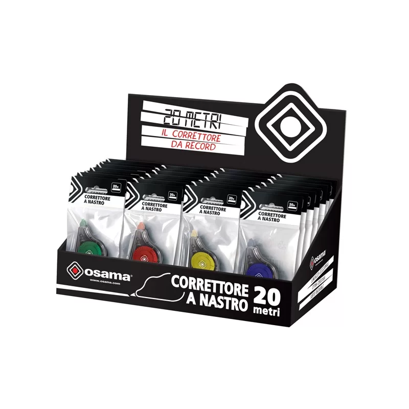 Correttore a nastro 20 Metri 5mmx20mt involucro colori assortiti Osama