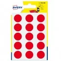 Blister 90 etichetta adesiva tonda PSA rosso Ø19mm Avery