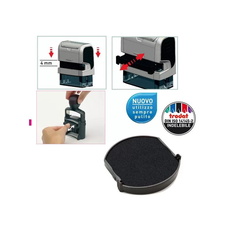 Blister da 3 tamponi 6/4630 Nero Trodat