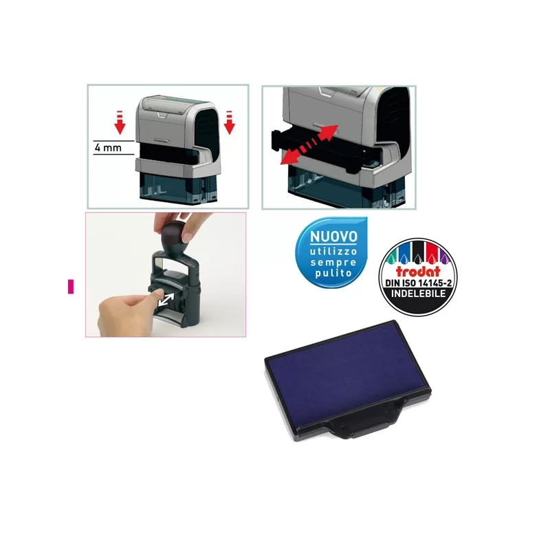 Blister da 3 tamponi 6/56 blu Trodat