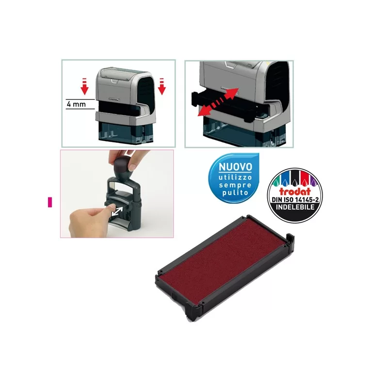 Blister da 3 tamponi 6/4913 rosso Trodat