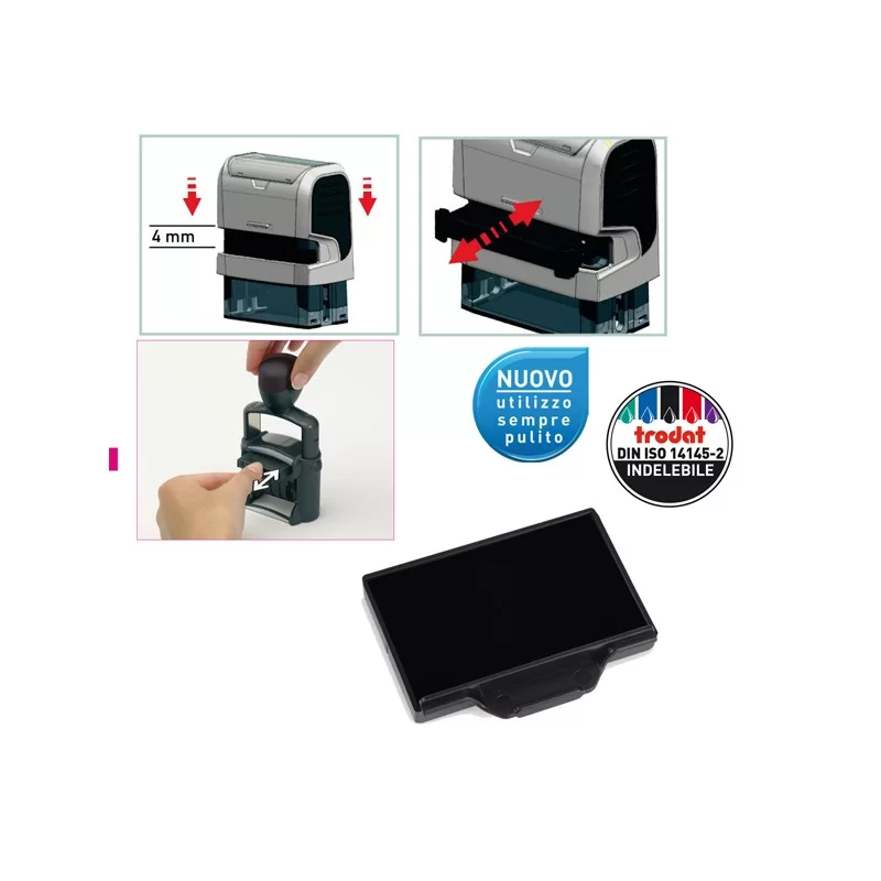 Blister da 3 tamponi 6/56 nero Trodat