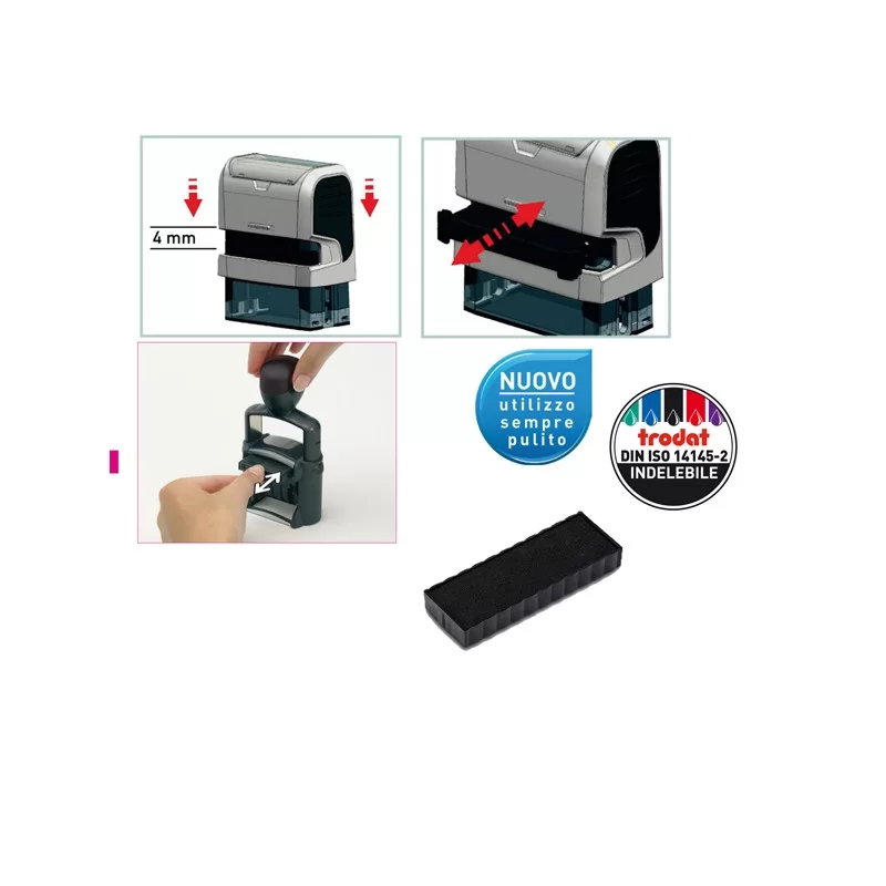 Blister da 3 tamponi 6/4817 nero Trodat