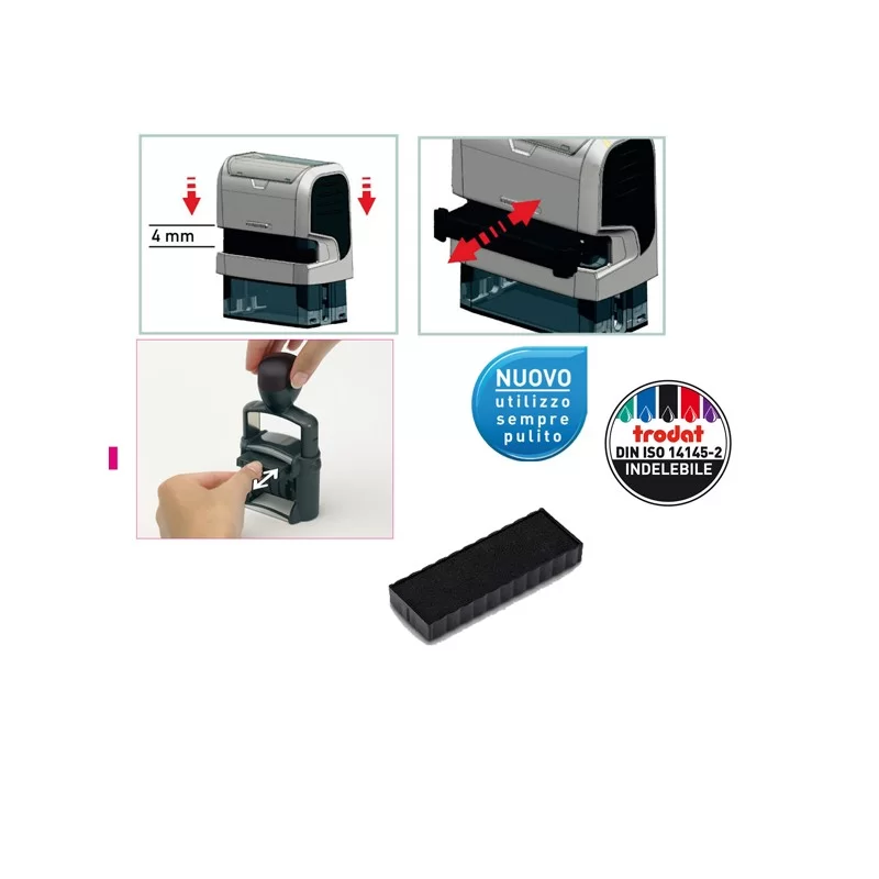 Blister da 3 tamponi 6/4912 nero Trodat