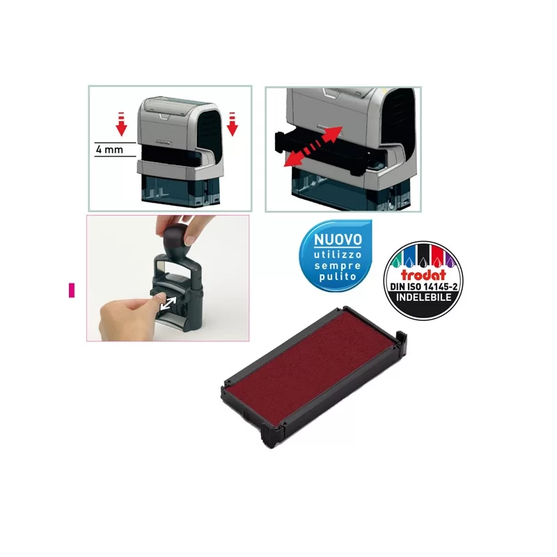 Blister da 3 tamponi 6/4915 rosso Trodat