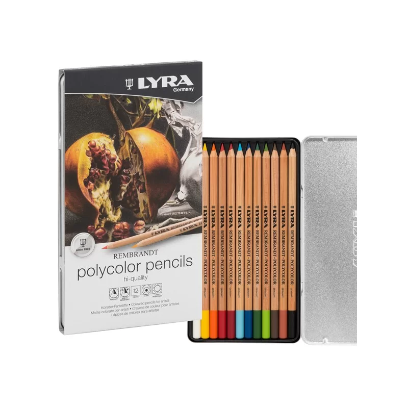 ASTUCCIO METALLO 12 pastelli colorati REMBRANDT POLYCOLOR Lyra