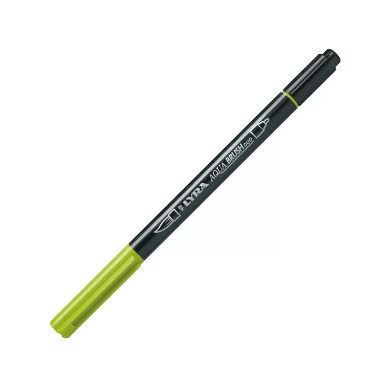 Pennarello a 2 punte AQUA BRUSH DUO still de grain giallo LYRA (Conf.10) FUORI CATALOGO