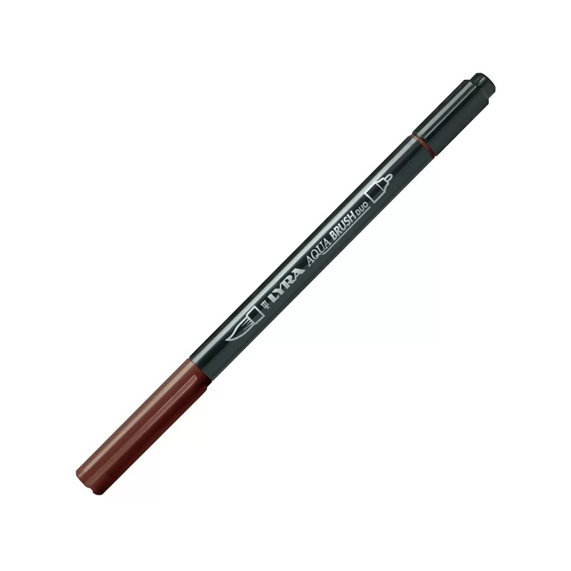 Pennarello a 2 punte AQUA BRUSH DUO seppia scuro LYRA (Conf.10) FUORI CATALOGO