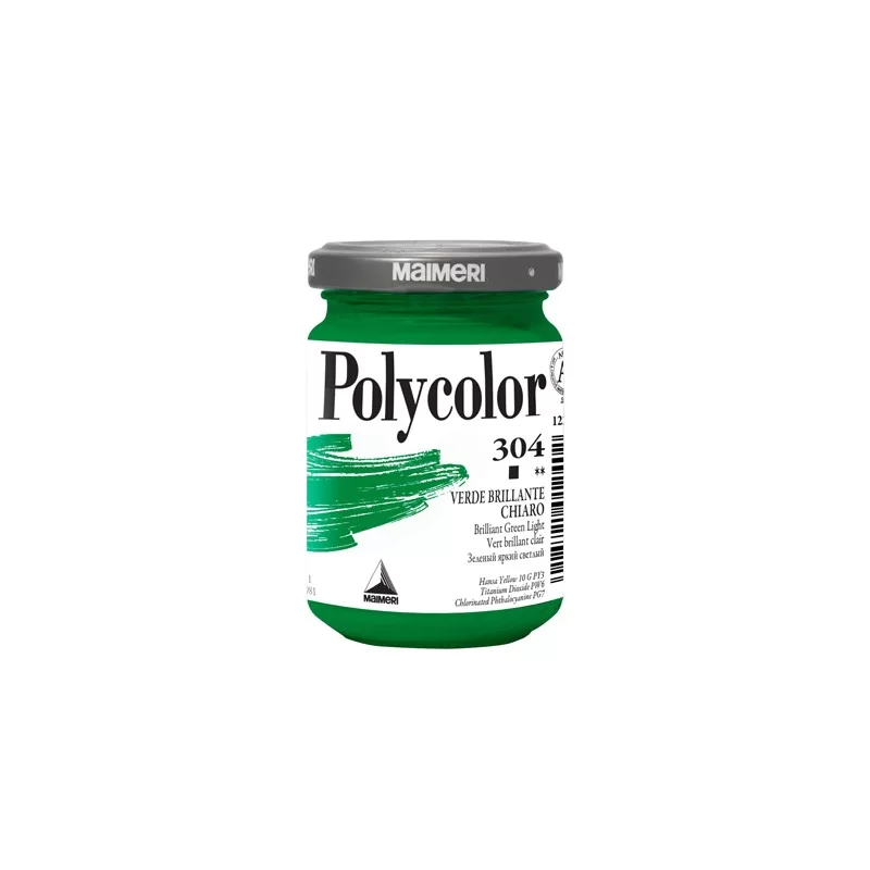 Colore vinilico Polycolor vasetto 140 ml verde brillante chiaro Maimeri