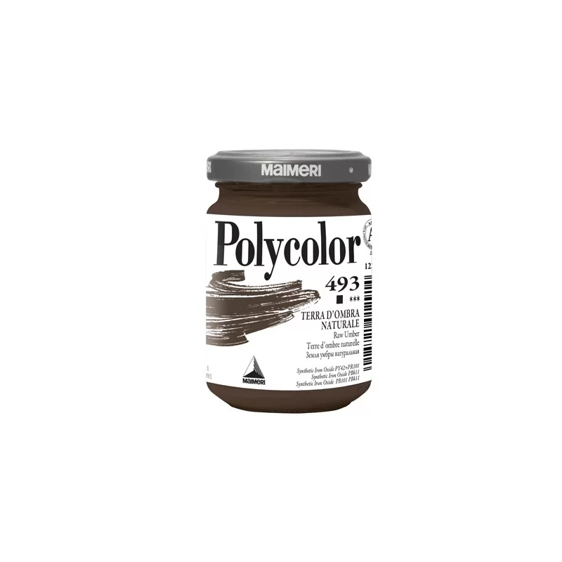 Colore vinilico Polycolor vasetto 140 ml terra d'ombra naturale Maimeri (Conf.3)