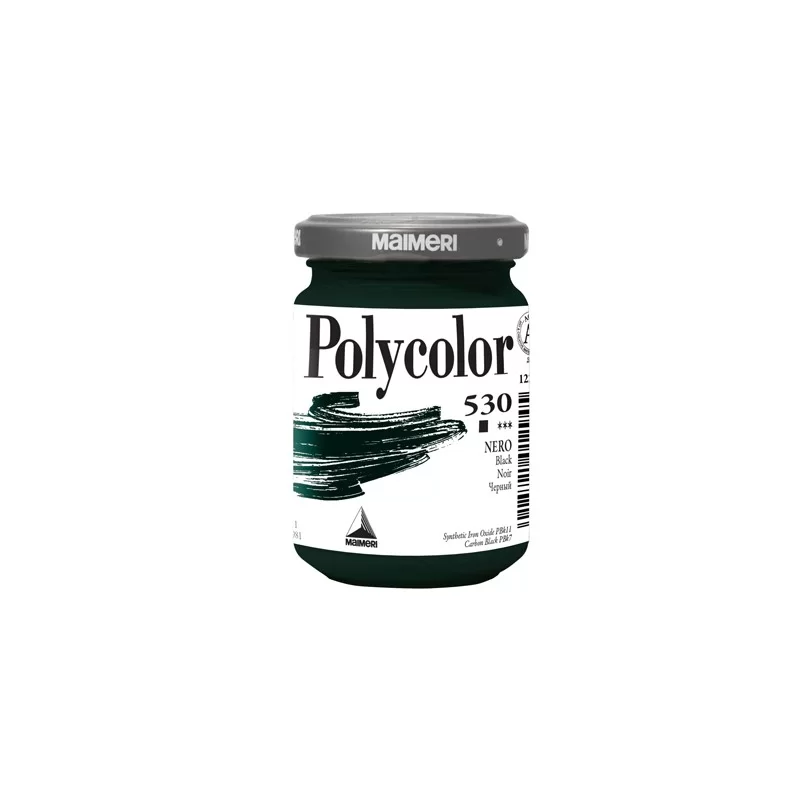 Colore vinilico Polycolor vasetto 140 ml nero Maimeri