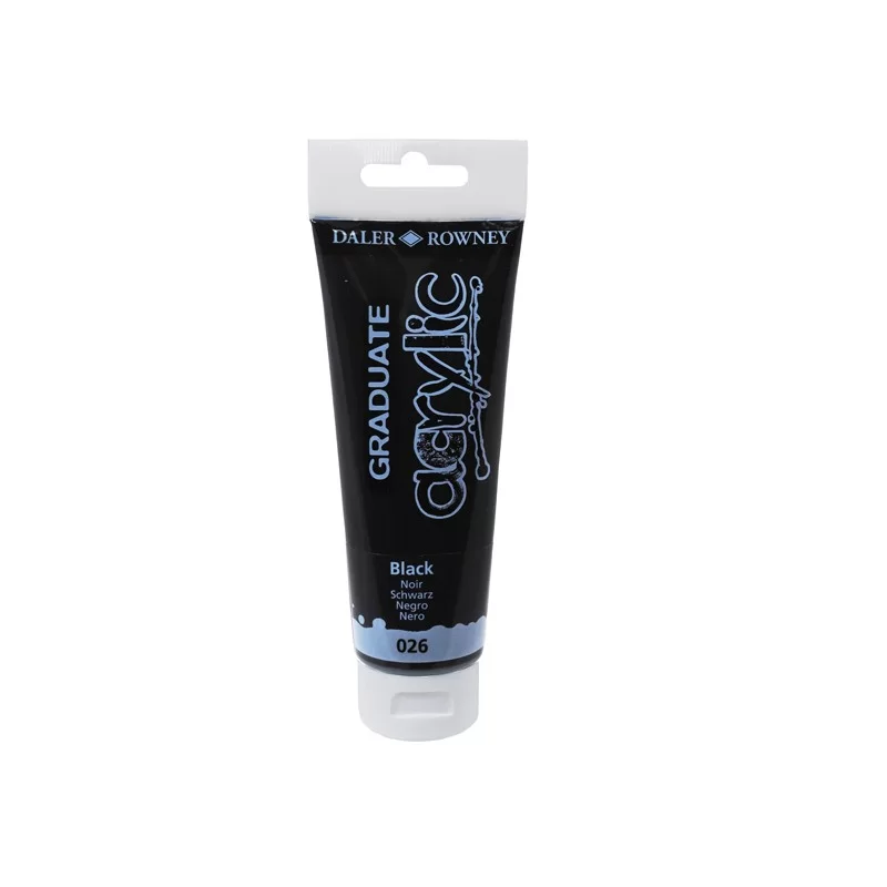 Colore acrilico fine Graduate tubo 120 ml nero Daler Rowney