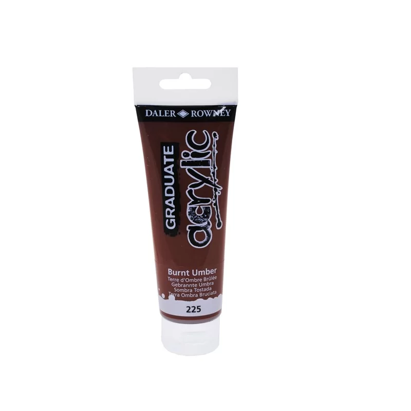 Colore acrilico fine Graduate tubo 120 ml terra d'ombra bruciata Daler Rowney