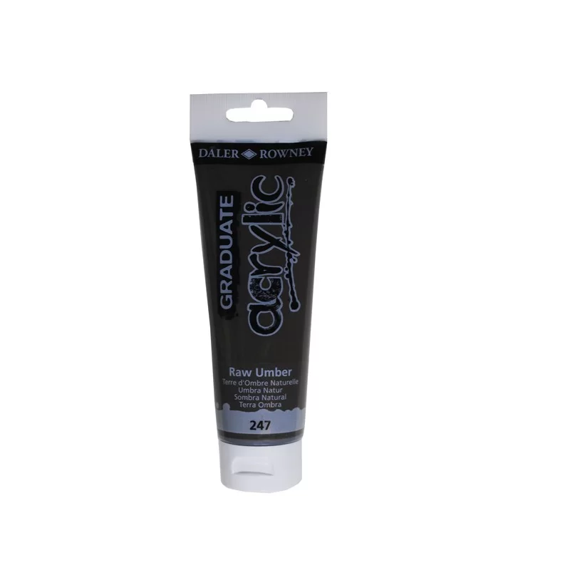 Colore acrilico fine Graduate tubo 120 ml terra d'ombra naturale Daler Rowney