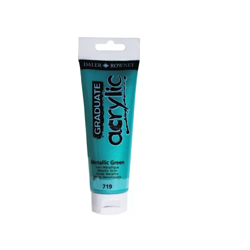 Colore acrilico fine Graduate tubo 120ml verde metal Daler Rowney