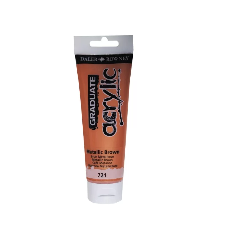 Colore acrilico fine Graduate tubo 120ml marrone metal Daler Rowney