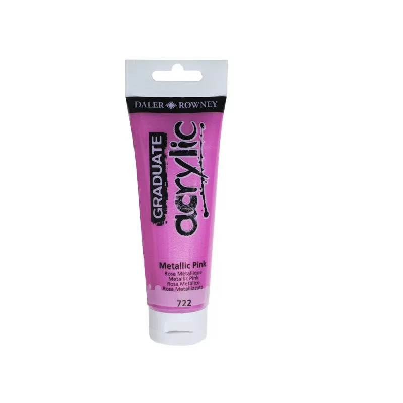 Colore acrilico fine Graduate tubo 120ml rosa metal Daler Rowney