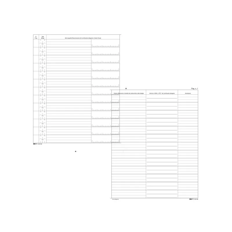 Registro cronologico conferimento/revoca deleghe 31X24,5 14 Pag. E2149 Edipro (Conf.5)