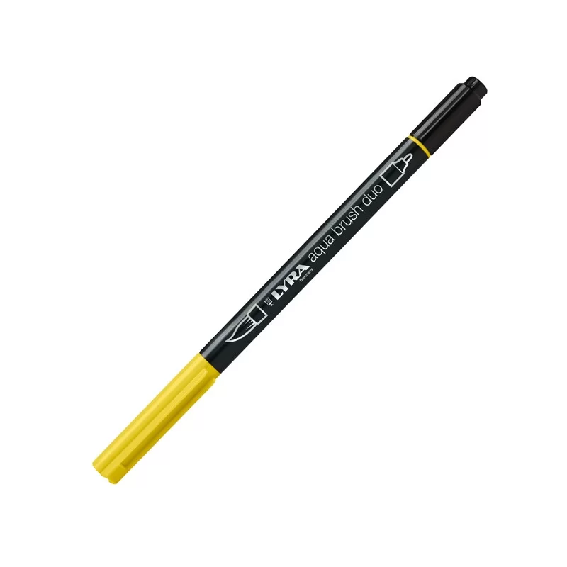Pennarello a 2 punte AQUA BRUSH DUO giallo cromo chiaro LYRA L6520006 (Conf.10) FUORI CATALOGO