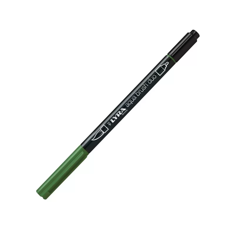 Pennarello a 2 punte AQUA BRUSH DUO verde oliva LYRA L6520073 (Conf.10) FUORI CATALOGO